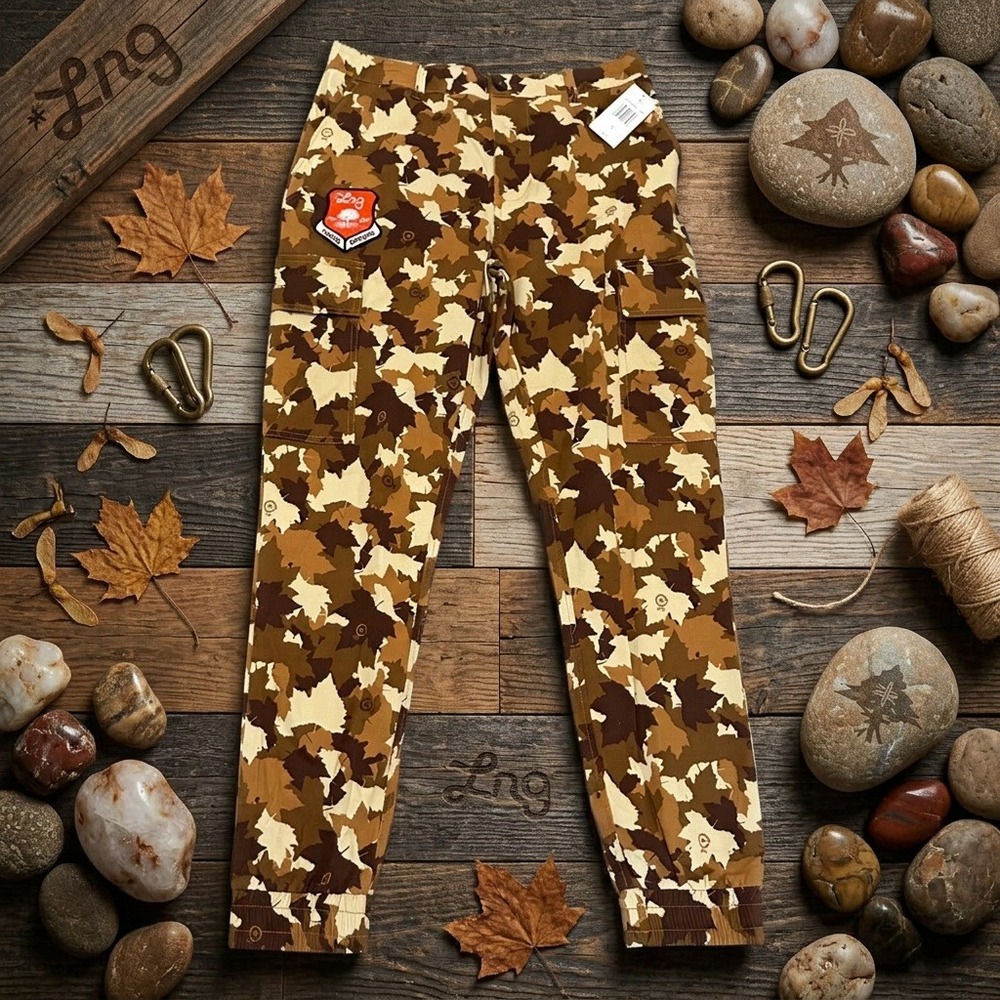 LRG Lifted Research Group Men Small Leaf Camo Cargo Jogger Pants Roots People